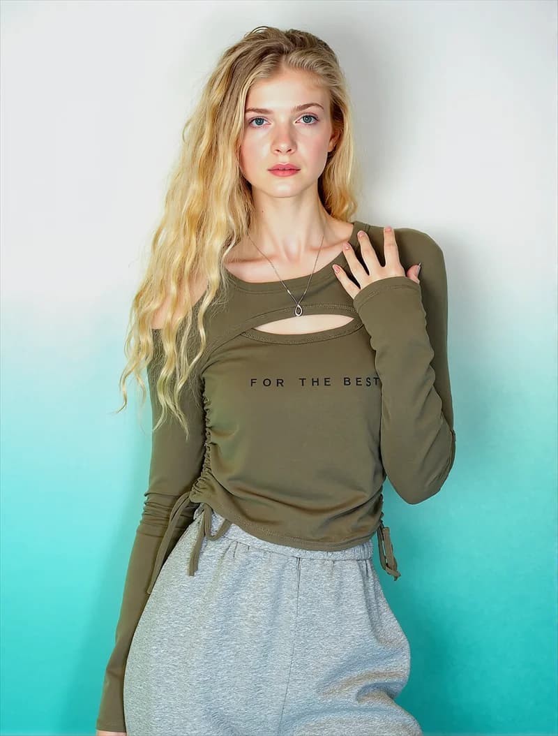 Magliette a maniche lunghe da donna estive, resistenti all'attrito, con chiusura avvolgente frontale, stile rilassato, per passeggiate in parchi, lisce, scivolose, eleganti e lucide