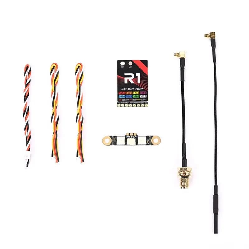 AS95-R1 5.8Ghz 200Mw VTX da Competizione 8CH FPV con Trasmissione Video e Striscia LED Integrata per Rilevamento Potenza, per Droni FPV da Competizione RC