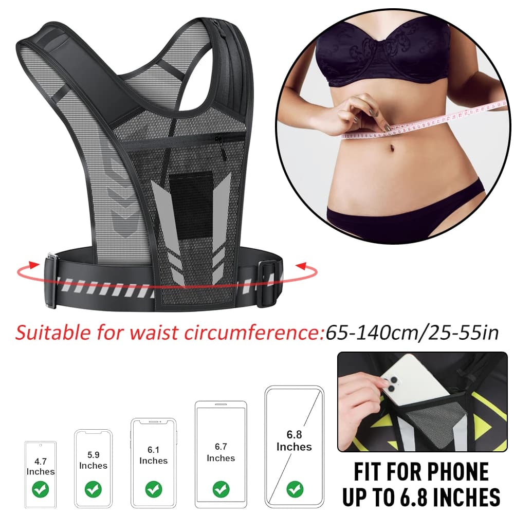 1 piece reflective racing vest, breathable mesh backpack light hydration package elastic woman big capacity for bicycle