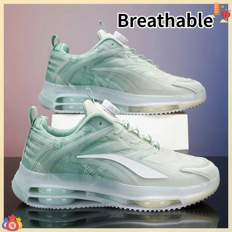 Scarpe da corsa traspiranti da uomo Four Seasons, scarpe casual da uomo con bottone rotante antiscivolo, comode e leggere, Tenis Masculino per uomo