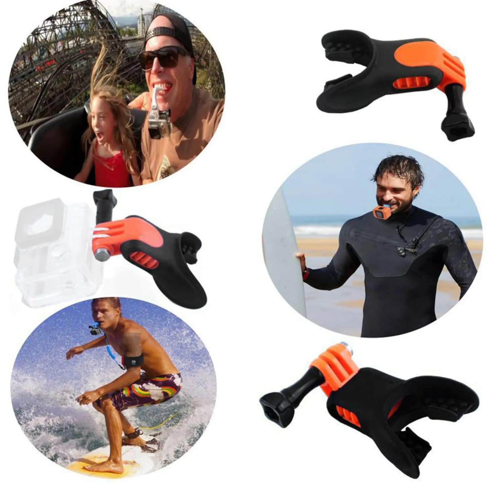 A01K mouth support - Portable and visible accessory for camera, surfing mouth attack for action camera GoPro Hero 7/6/5