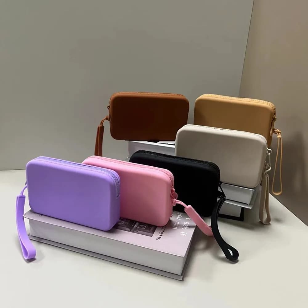 Portafoglio rettangolare in silicone Borsa salvaspazio per riporre borse da trasporto multifunzione Borse per soldi per monete da donna per uomo mobile