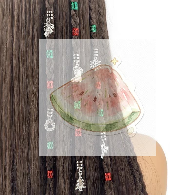 26 PCS Hollow Braid Hair Rings DIY Dreadlocks Wigs Set Christmas Holiday Hair Decor Accessories for Party