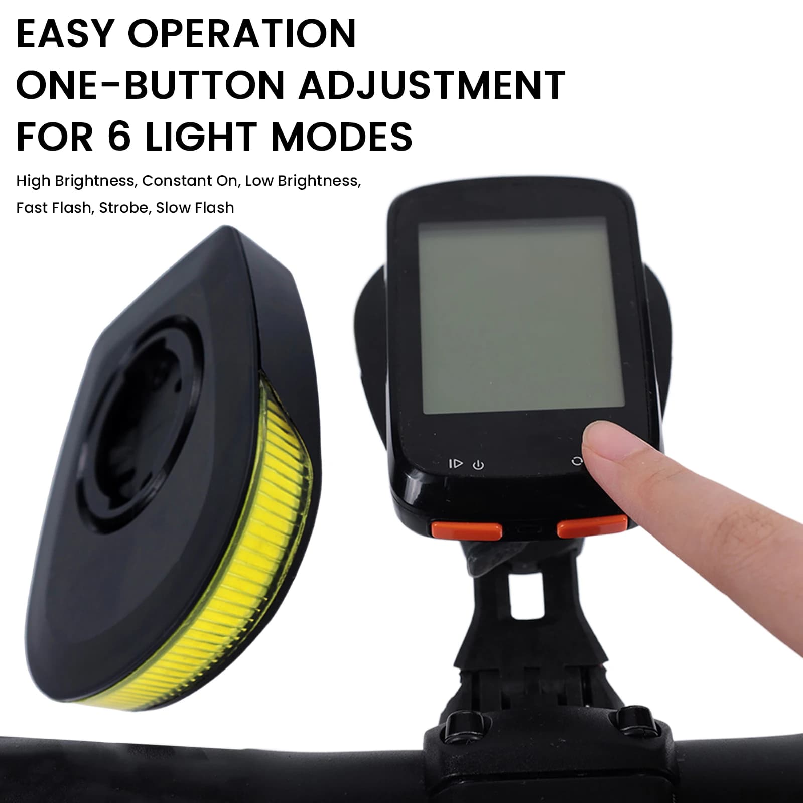 LED Bike Light with Computer Mount 6 Modes Bike Front Light USB C Rechargeable Bicycle Light for Night Daytime Riding