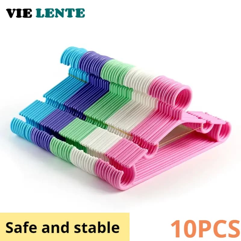 Appendiabiti per bambini da 10 pezzi per appendiabiti per bambini in plastica color caramello - Sicuro e durevole - Può essere utilizzato come bambino o bambino
