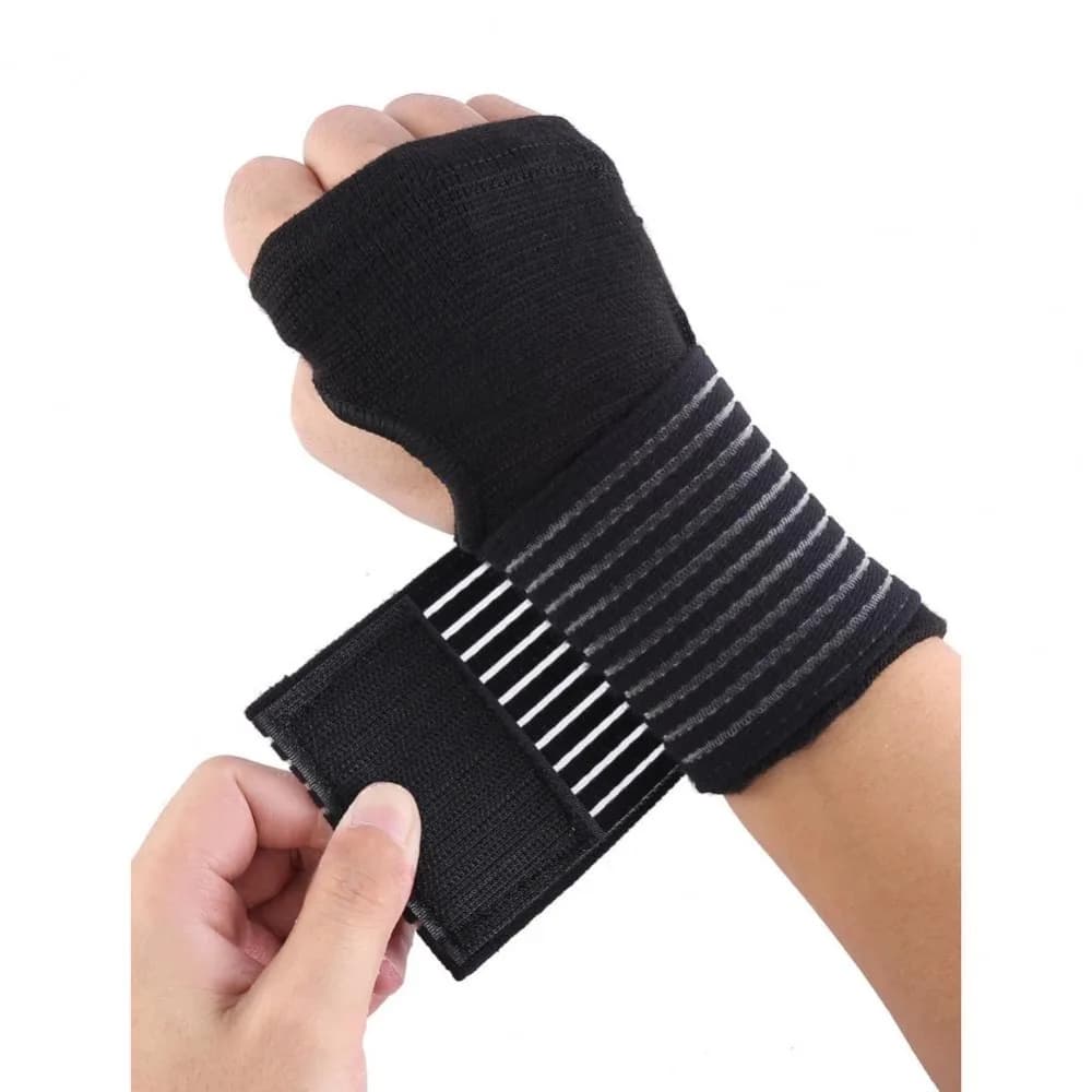 1 paio di strumenti sportivi Bendaggio elastico elastico per polso Polsino traspirante in nylon Compressione Tutore per mano di sicurezza Fitness