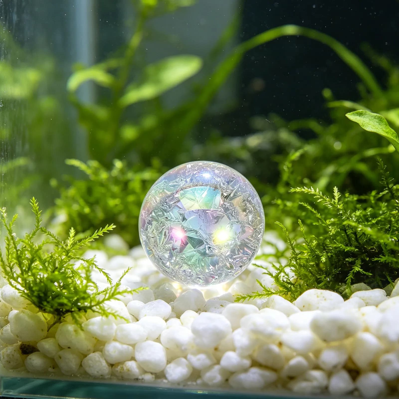 Decorative Ice Cracked Glass Spheres Crystal Bubble Balls for Aquarium Landscape Fish Tank Decor Bonsai Rockery Feng Shui Globe