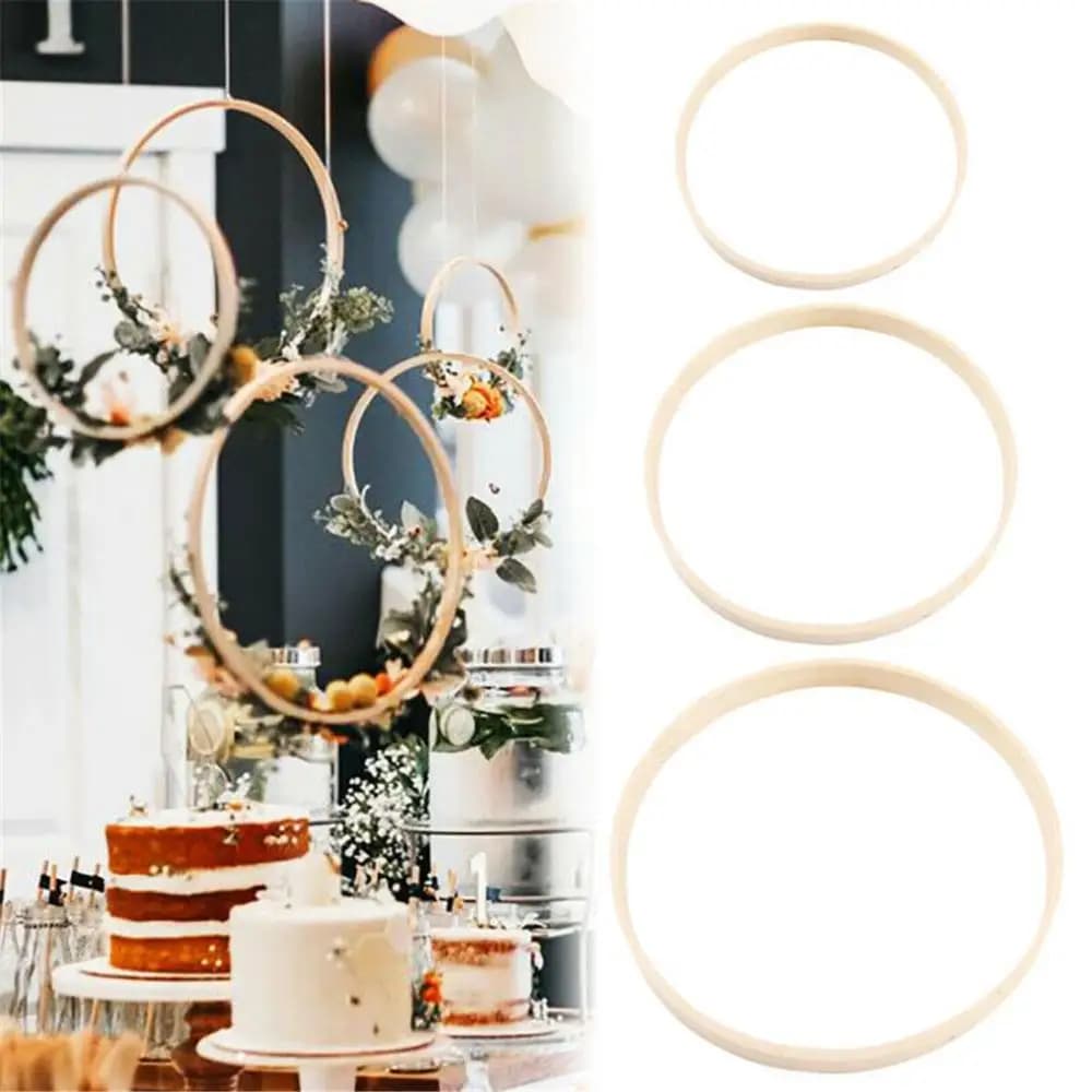 10Pcs Tools DIY Wooden Bamboo Hoop Floral Hoop Bamboo Ring Dream Catcher