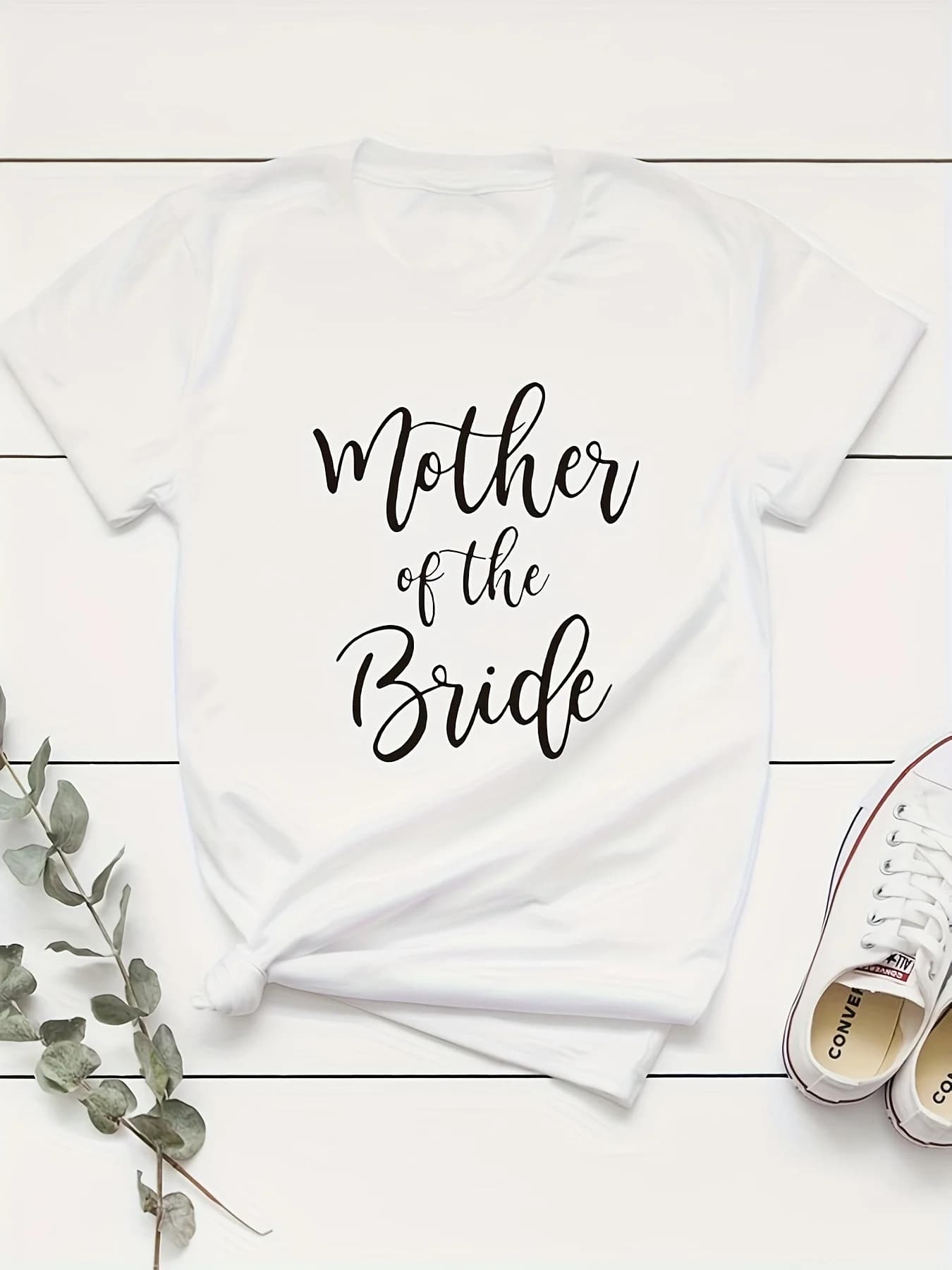 T-shirt da donna con stampa di lettere inglesi, semplice, alla moda e di tendenza, top da 200g.
