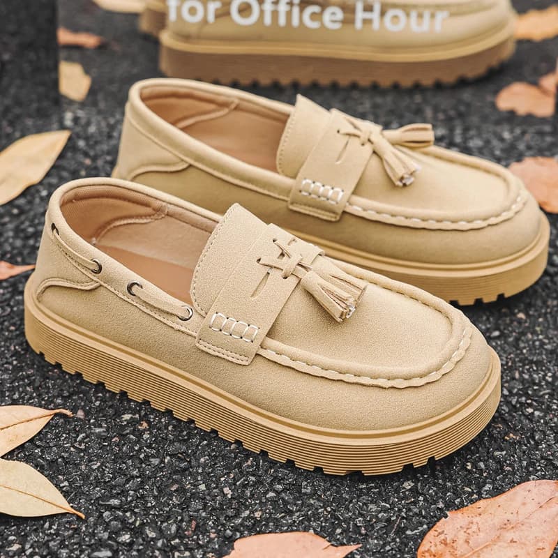 Men's slip on casual shoes four season breathable light soft sole versatile business dress tide shoes outdoor sports boards shoe