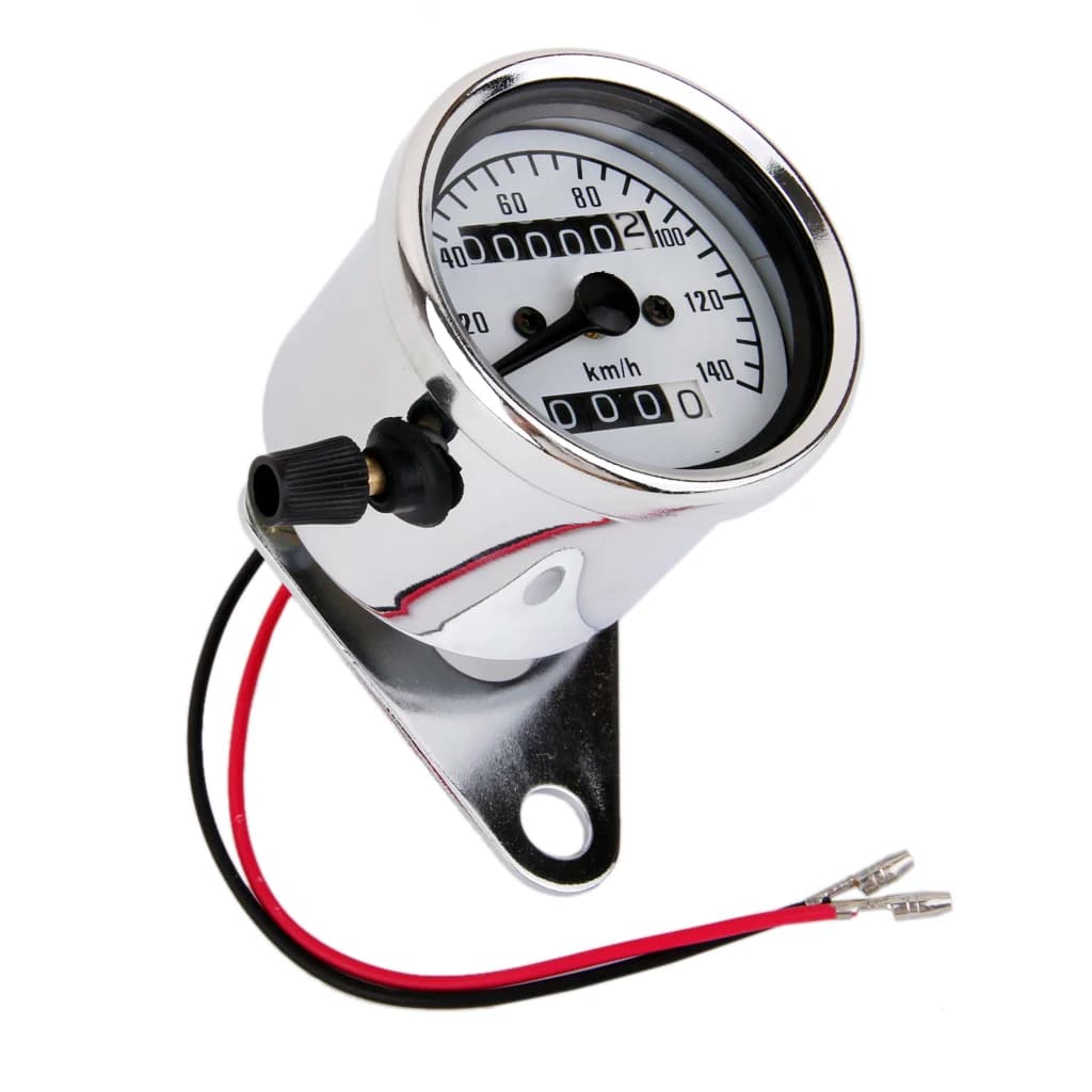 Tachimetro e Contachilometri Meccanico in Metallo per Moto con Luce Notturna e Sensore per Moto Stradali
