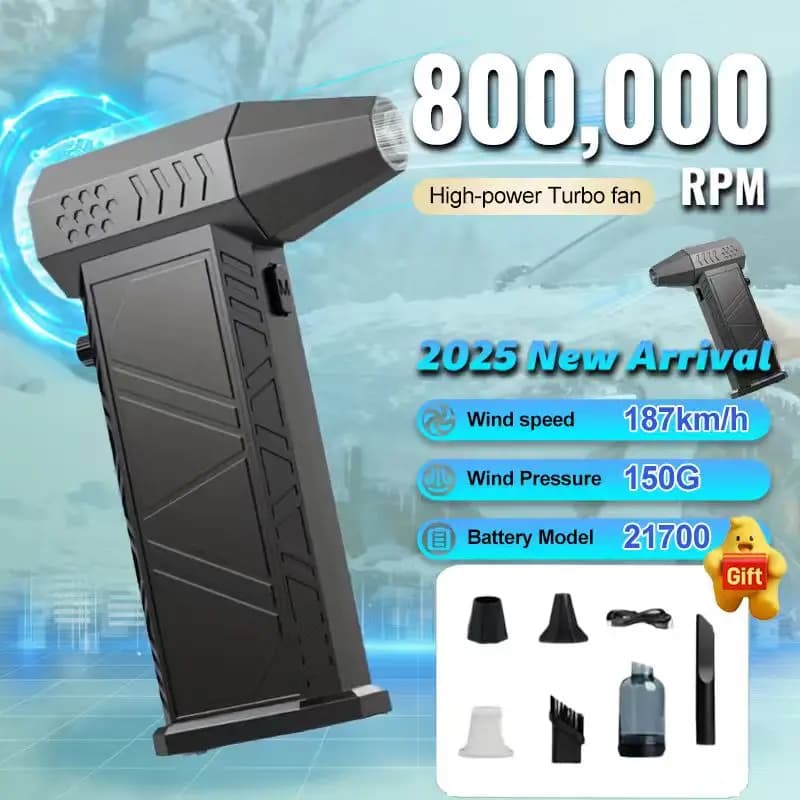 800000 giri/min Nuovo X9 Turbo Fan Aggiornamento Ventilatore ricaricabile Ventilatore senza spazzole Ventilatore violento Ventilatore portatile per polvere Asciugatrice elettrica