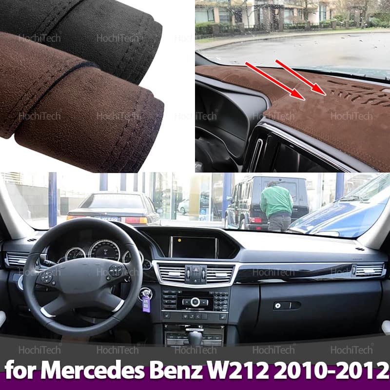 Auto-styling Suede Leather Black/Marrone Dash Zerbino Dash Zerbino Cover Pad Dash Zerbino Carpet for Mercedes Benz Class E W212 2010- 2012