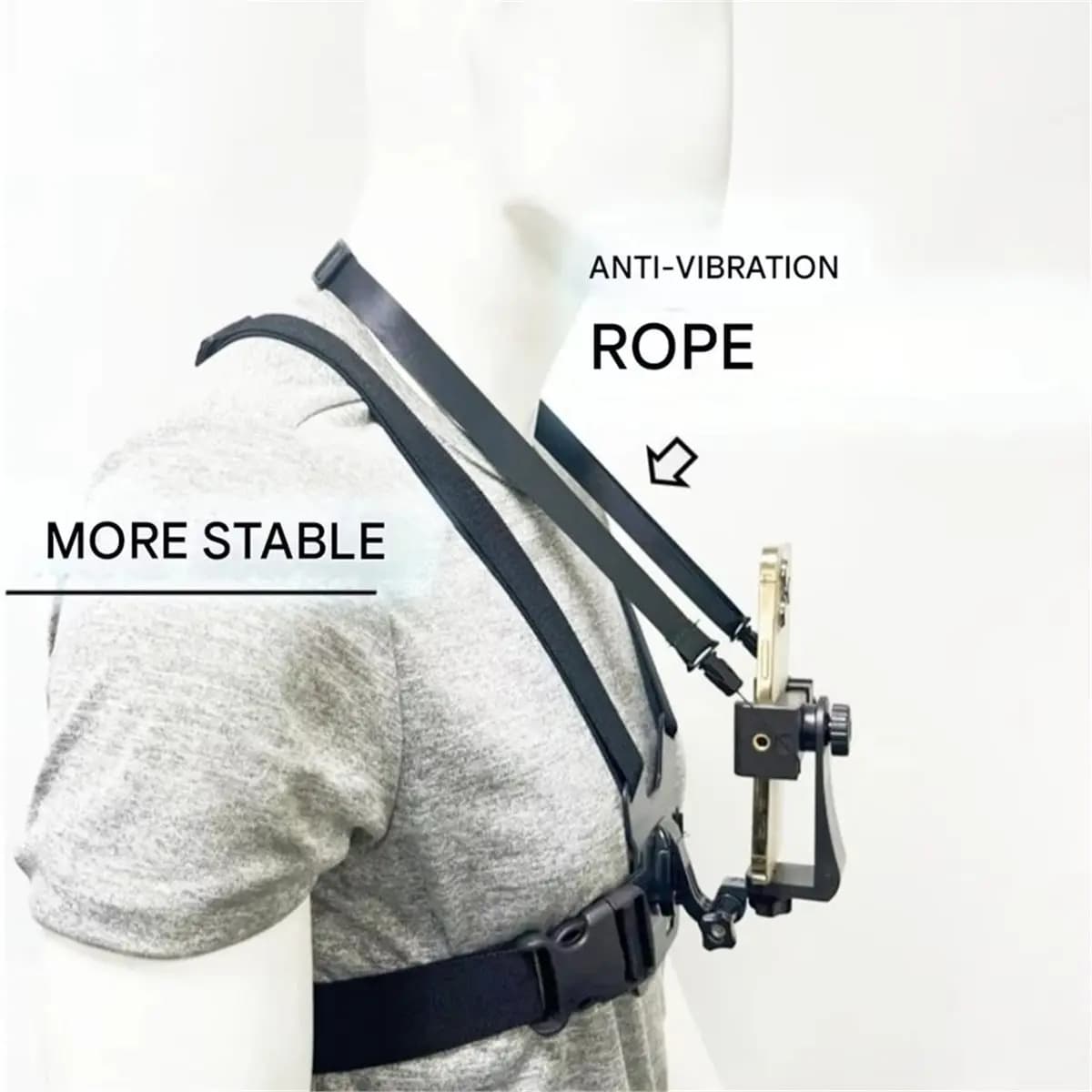 A64I 7 in 1 Action Camera Kit Chest Strap Mount Phone Holder Adjustable Live Phone Strap Mount for Cycling Skiing
