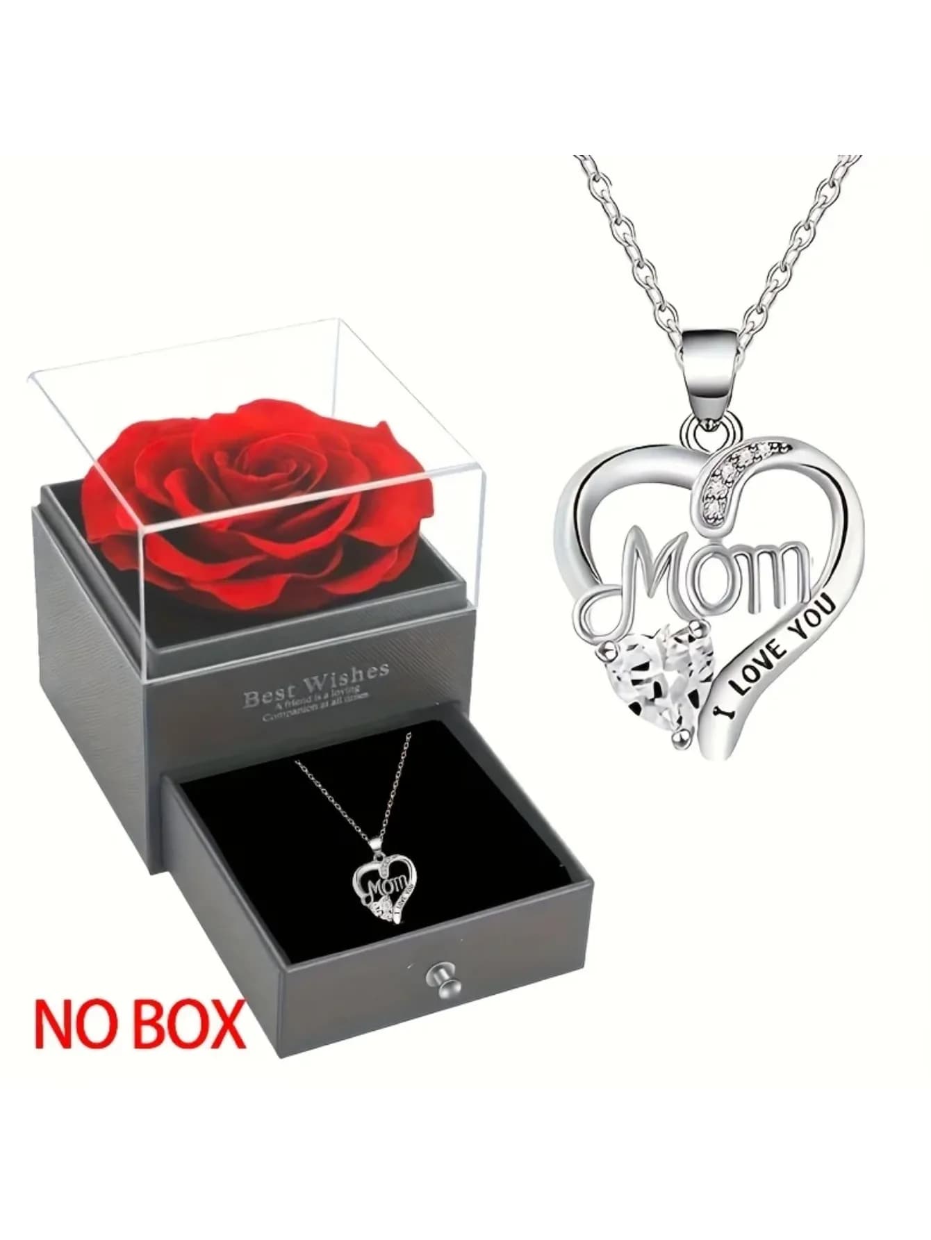Collana con ciondolo a forma di cuore in stile elegante, design cavo, regalo per la festa della mamma, adatta per le migliori amiche, senza scatola