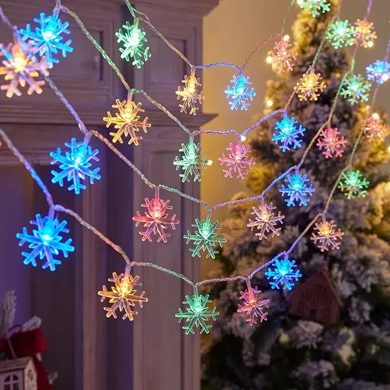 Luci a LED Stringa Fiocco di neve Luce festone Spina USB Luce per albero di Natale Decorazione estetica della stanza Festa di nozze Decorazioni di Capodanno