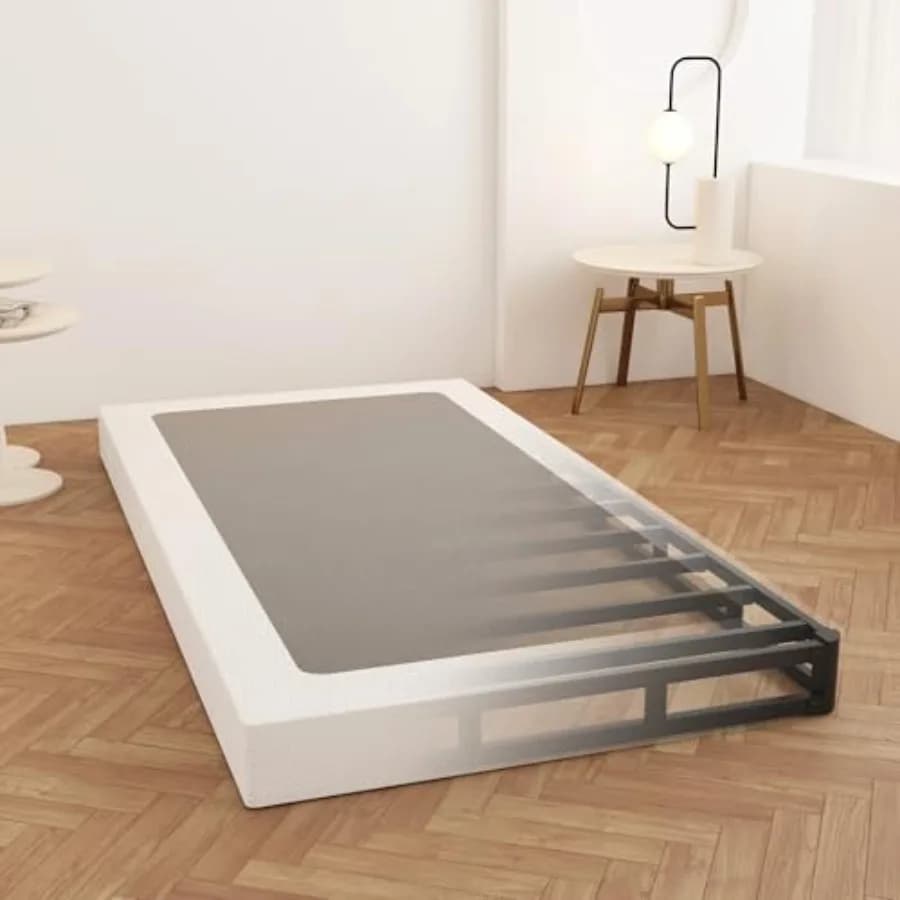 Base letto a molle a profilo basso, in metallo resistente con rivestimento in tessuto, fondazione per materasso, facile da montare, silenziosa, B