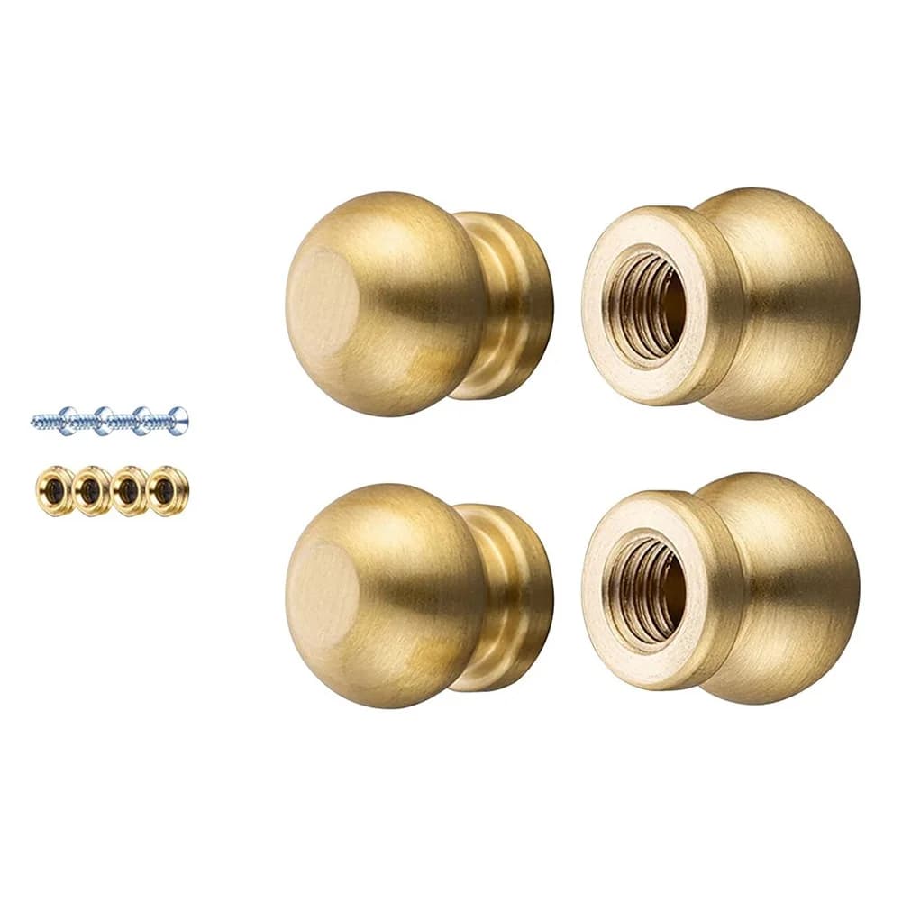 4Pcs Brass Cutting Board Feet With Screws For Wood Chopping Board Display Tray Riser Stabilizers Home Kitchen Hardware Accessori