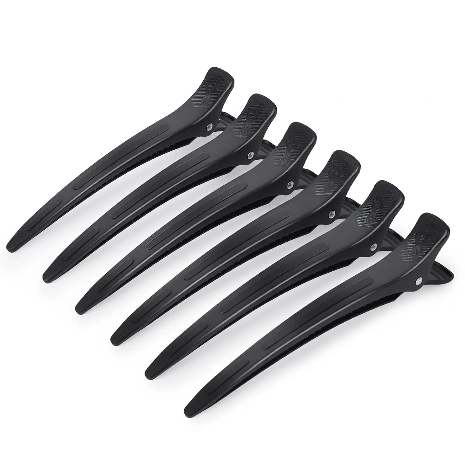 Fermagli per capelli a becco d'anatra allungati con fascia in silicone integrata, fermagli per styling antiscivolo da 4,8 pollici senza pieghe per capelli lunghi e spessi, per asciugatura con phon
