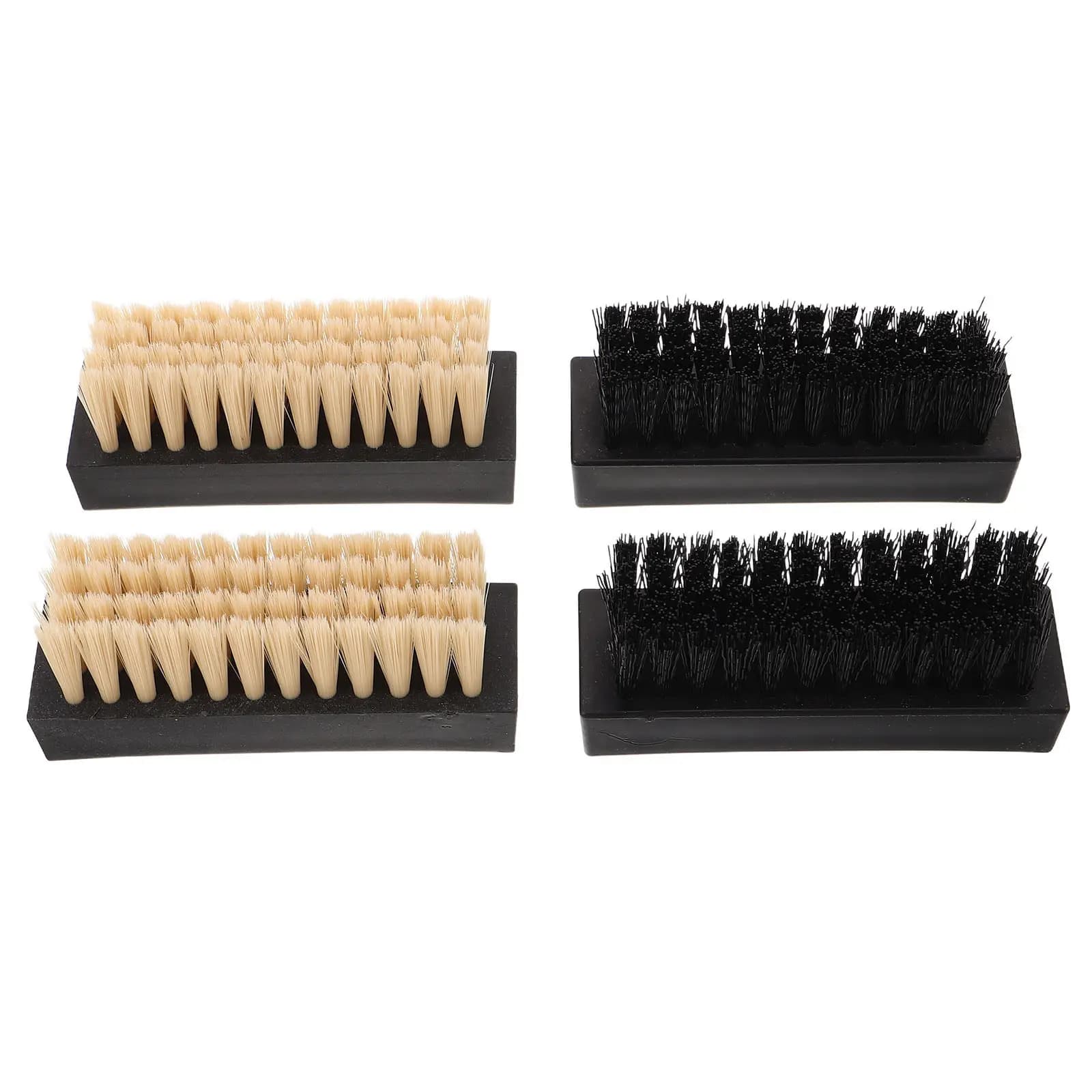Set di 4 Spazzole Multifunzione per Scarpe, Spazzole Morbide e Dure per Pulizia Sneaker, Stivali e Cura della Pelle Scamosciata, Kit Applicatore e Lucidante