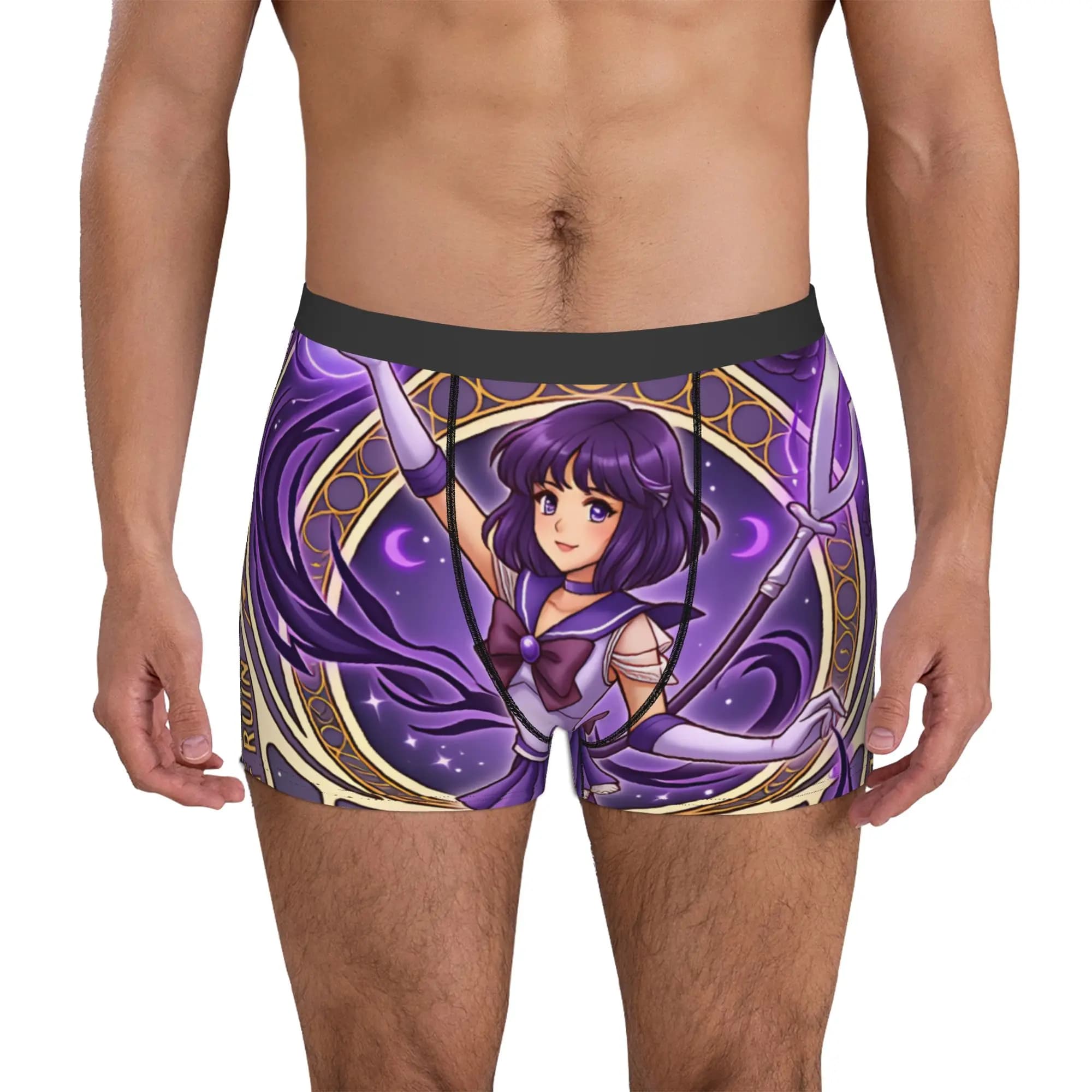 Novelty Sailor Moon Sailor Saturn Boxers Shorts Panties Male Underpants Comfortable Silence Glaive Briefs Underwear