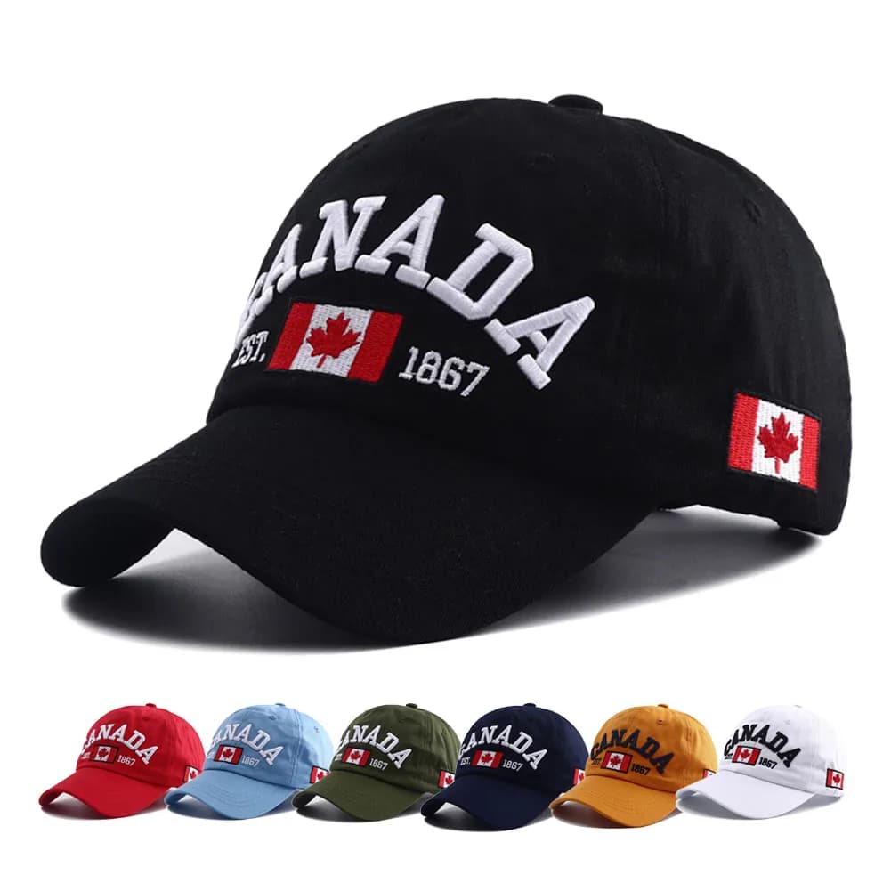 Nuovo berretto da baseball con ricamo bandiera canadese Snapback Bone Hip Hop Cappelli sportivi all'aria aperta regolabili per donna Uomo Gorras Hombre