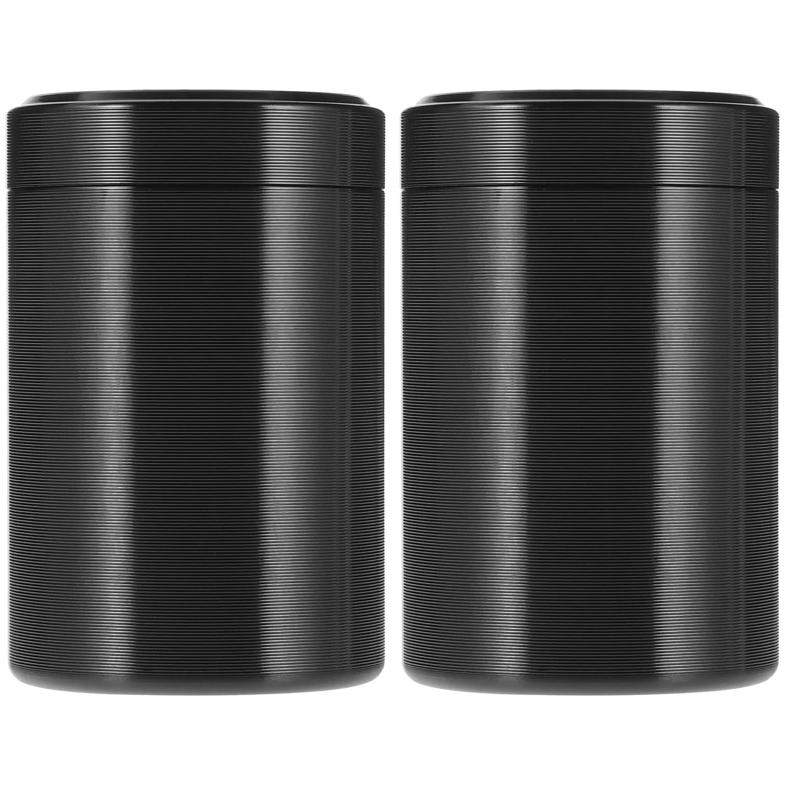 2Pcs Tea Canister Portable Metal Airtight Storage Jar Multi-Use for Loose Tea Coffee Sugar Spices Multi-Use Storage Canister