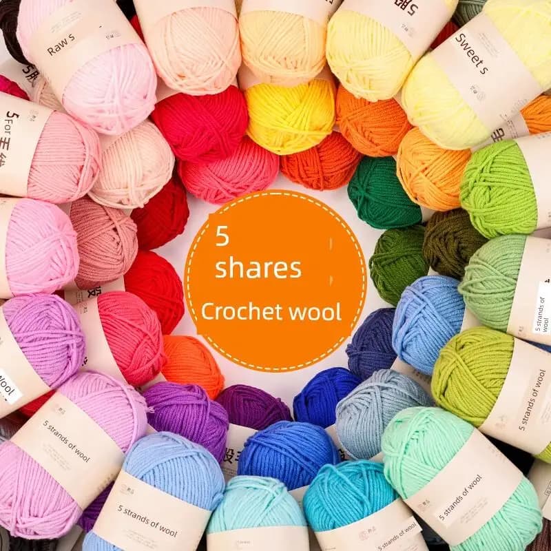 Handmade DIY Doll Slippers Yarn Crochet Milk Cotton Five Strand Baby Line Hook Scarf Large Size Women's Fashion Accessories