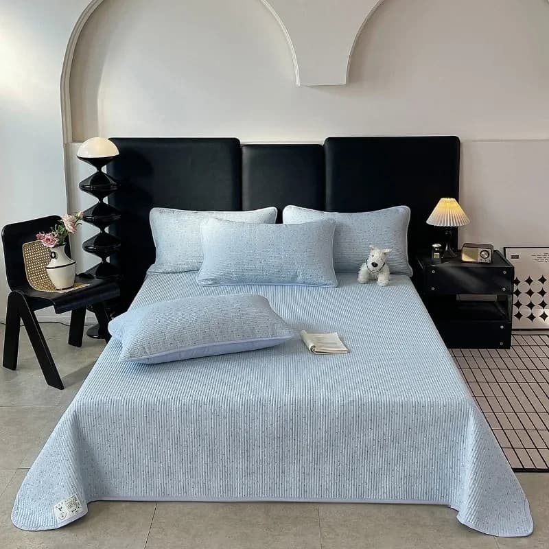 New solid color washable bed cover single piece thickened padded tatami bed sheet three-piece set universal in all seasons