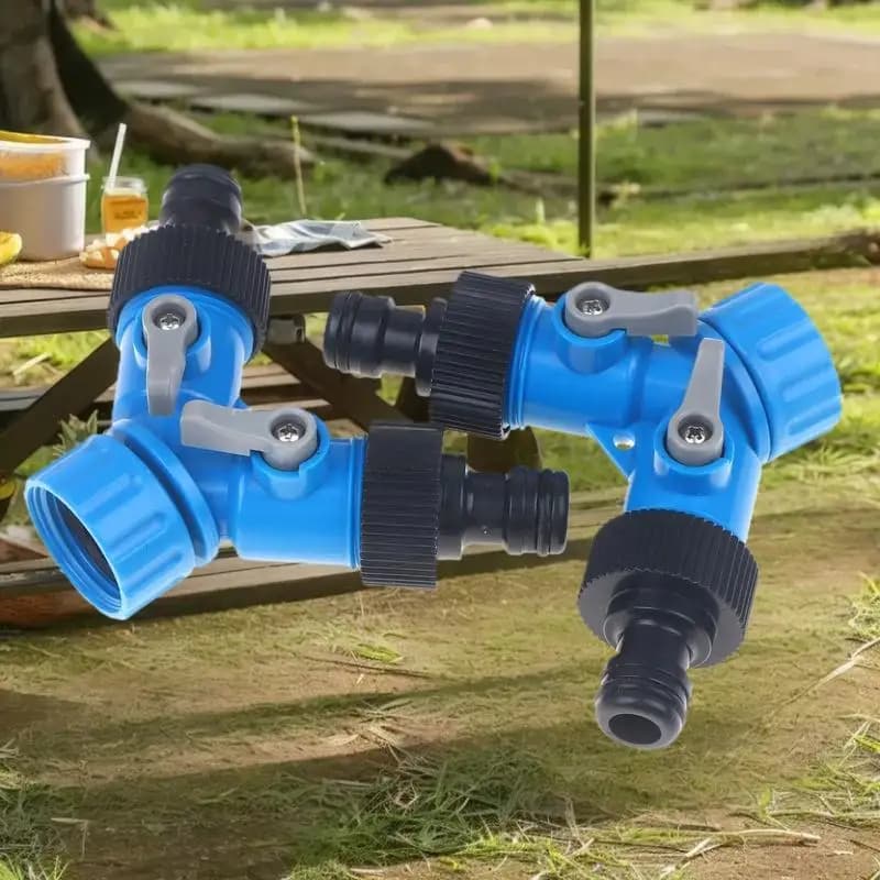 Y valve with 3/4" female thread for irrigation, water double connector for tap, tubing adapter for garden irrigation system