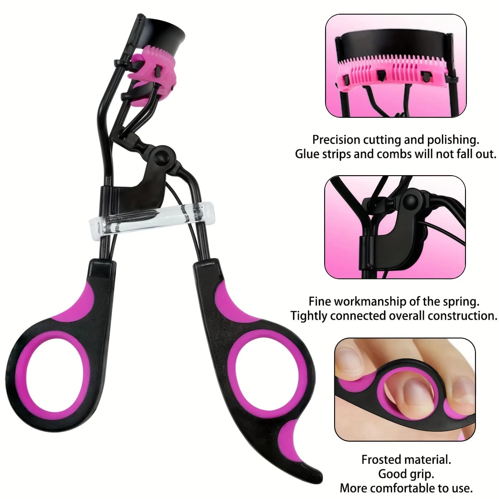 Set di 16 pezzi per l'arricciatura delle ciglia, inclusi cuscinetti di ricambio, arricciaciglia da donna, spazzola per mascara e strumenti per il trucco.