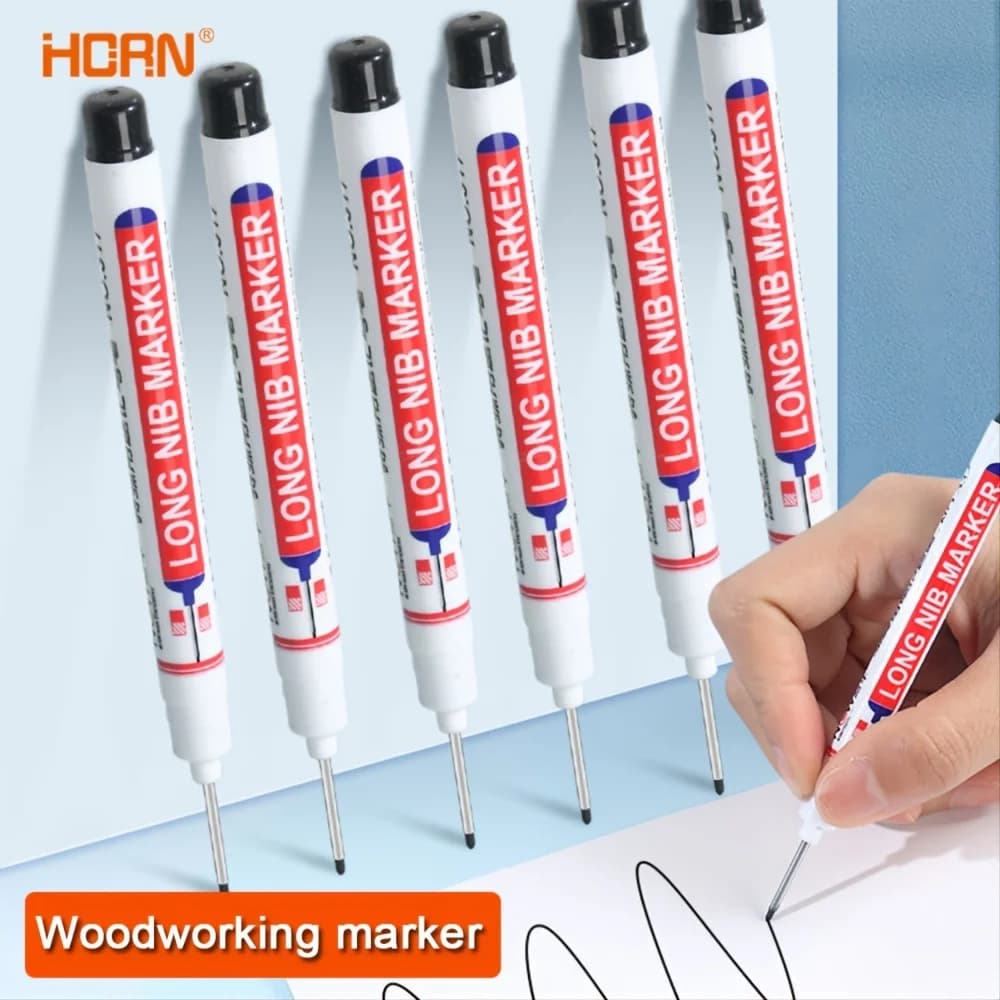 10 Pz/set Multi-Purpose 20mm Deep Drawing Pen Long Head Marker For Metal Drilling Pen Waterproof Bathroom Wood Processing Tool