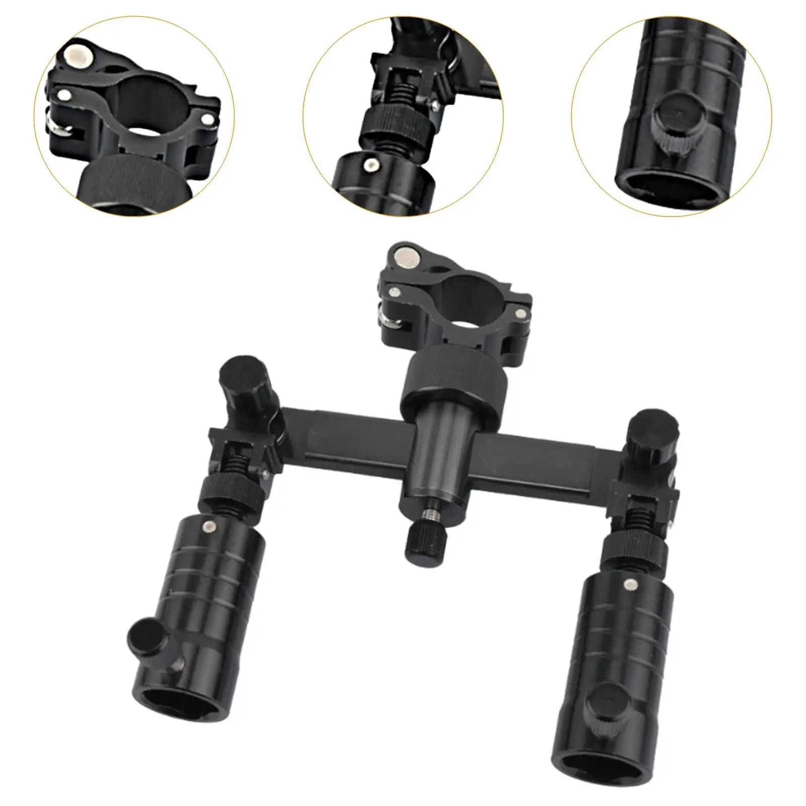 Double Turret Bracket Rod Rest Holder for Square Fishing Chair 25mm Diameter