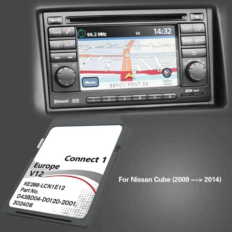 for Nissan Cube 2009 2014 Germany Croatia Car Map SD C1V12 Navigation Card
