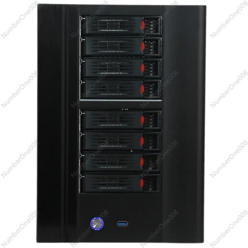 Chassis NAS a 8 Bay Hot-Swap per Archiviazione Domestica di File Video, Download BT, Cloud Privato, Compatibile ITX, Server Domestico