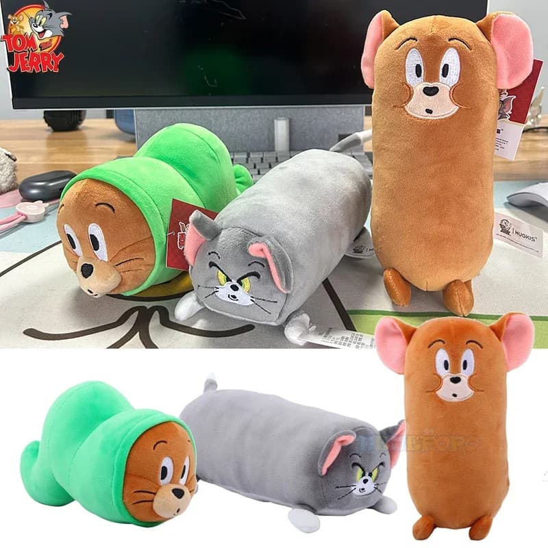 Nuovi giocattoli divertenti per bambole regalo - Cuscino in peluche Tom e Jerry a forma lunga da 20 cm Film e TV Cartoon Merchandise Peluche