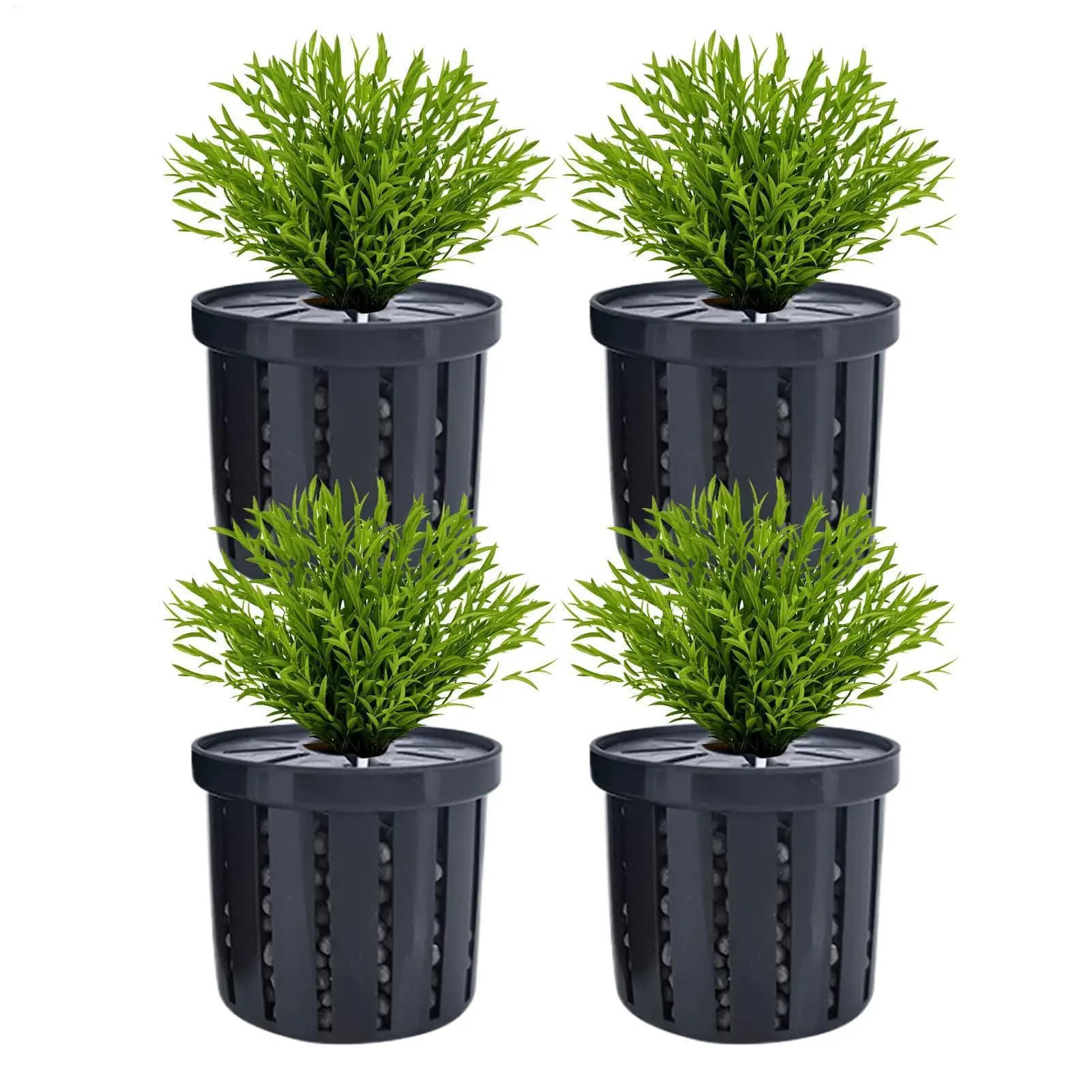 Aquarium Plant Pots Stable Fish Tank Plant Basket Aquarium Hydroponics Planting Planter 4Pc Aquarium Hydroponics Planting Holder