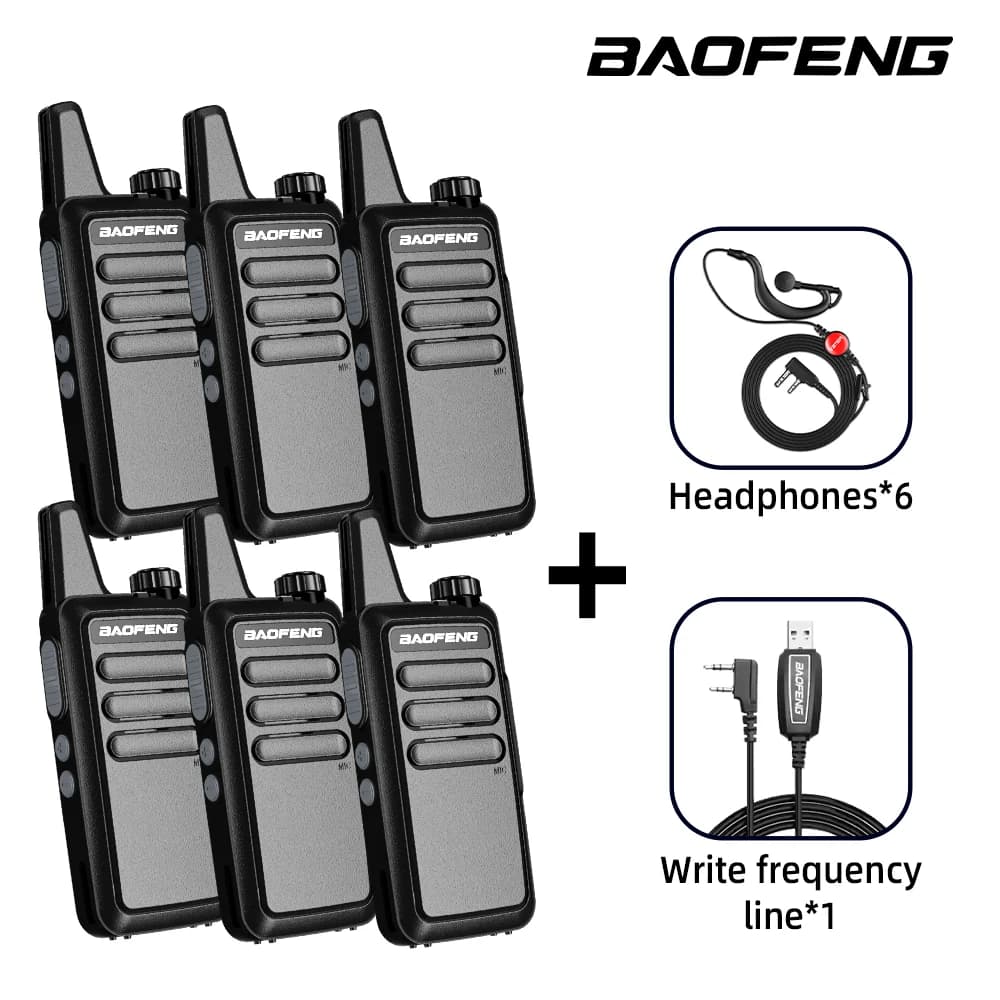 6Pack 888SPLUS Walkie Talkie portatile ad alta potenza Livello 9 Crittografia vocale Riduzione del rumore Anti-interferenza 5 km Radio Facile da U