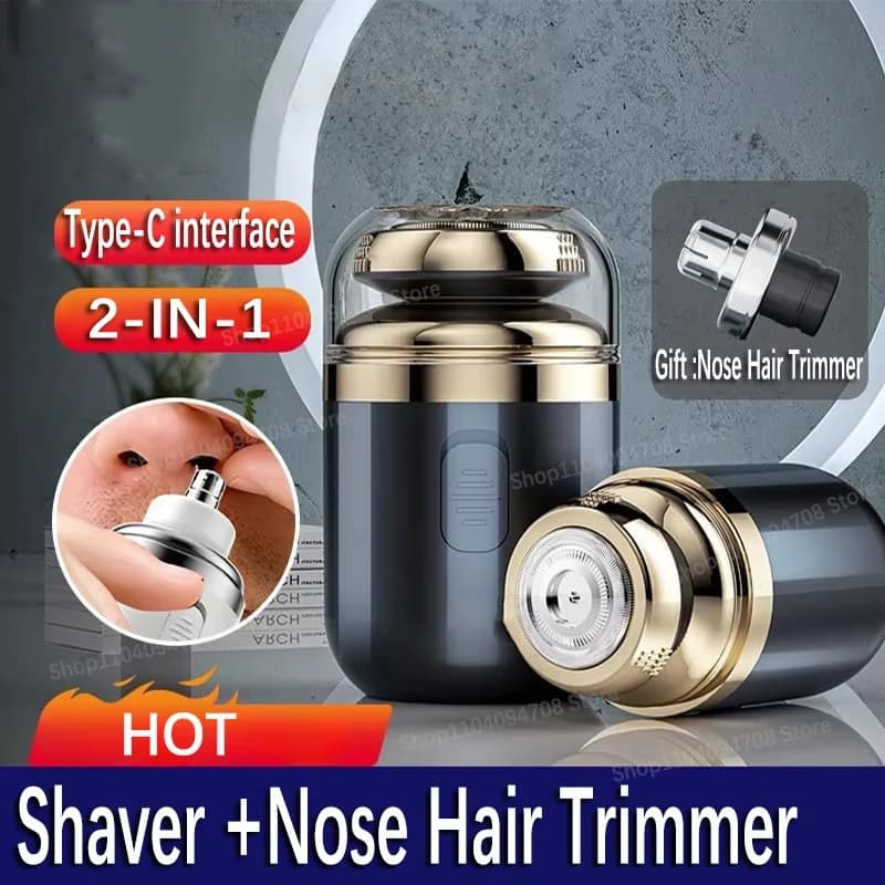 Rasoio elettrico Trimmer per peli del naso 2-in-1 Ricaricabile Rasoio per depilazione del naso da uomo Mini coltello portatile Rasoio da uomo Nuovo