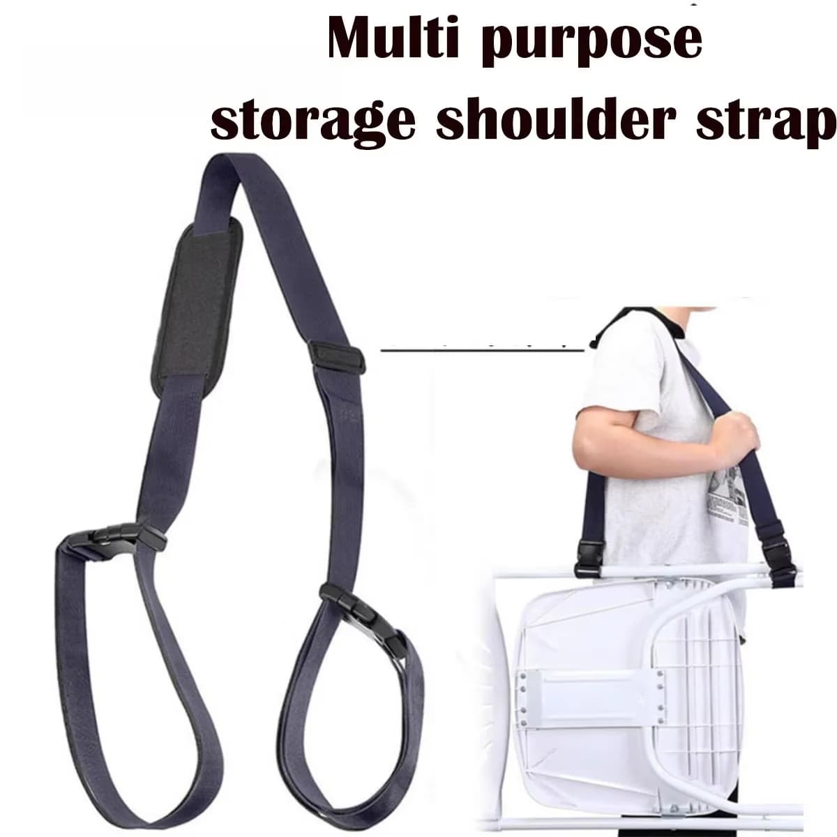 Beach Chair Transport Belt, Scooter Resistant Strap, Adjustable and Durable Shoulder Strap for Yoga Mat and Foldable Chair