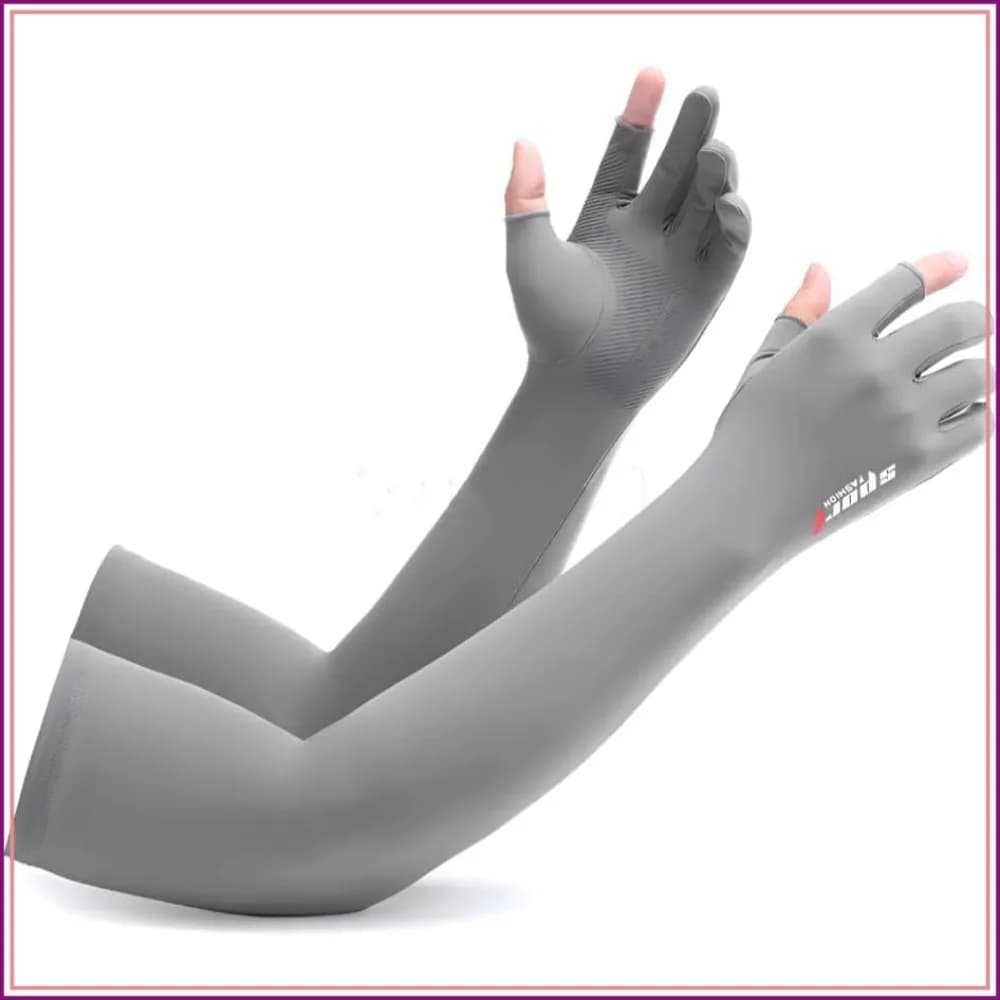 UV Protection Armsleeves with Cut Finger Sun Gloves Men Anti-slip Fishing Driving Cycling Sports Cooling Long Sleeves