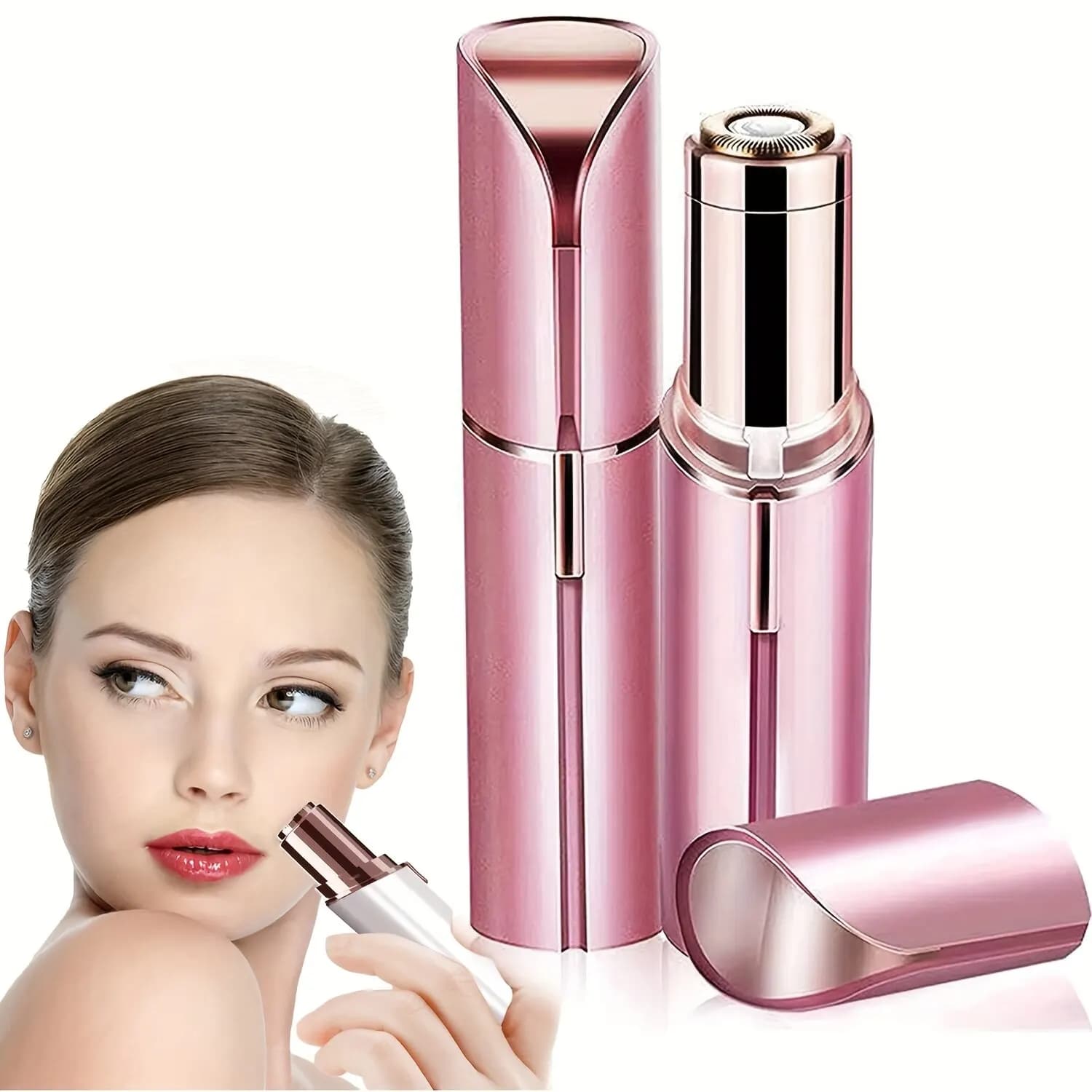 Depilatore elettrico portatile a forma di rossetto per le donne Strumento per rasoio domestico indolore ed efficace per la depilazione del viso