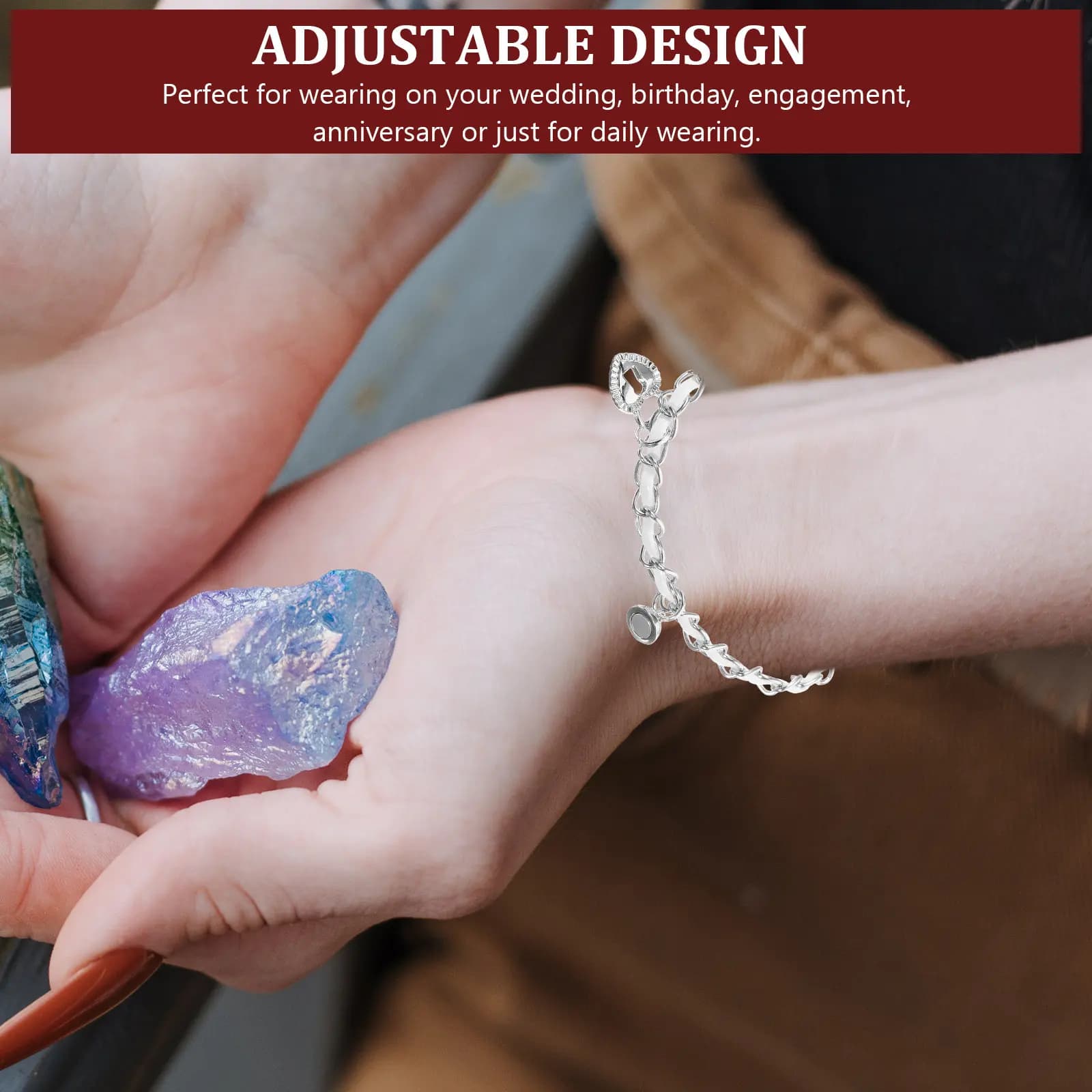 1 Paio di Braccialetti con Lucchetto a Chiave, Regolabili, Gioielli da Polso Abbinati, Regalo Romantico per Innamorati, Matrimonio, Compleanno, Anniversario, Uso Quotidiano