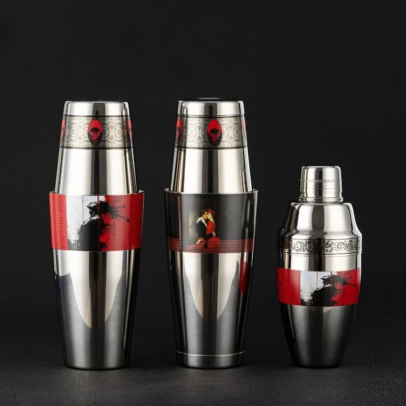 High-quality Double-stage Internal External Polished Couple Boston Pitcher Three-stage Shaker Pot Cocktail Shaker Cocktail Tools