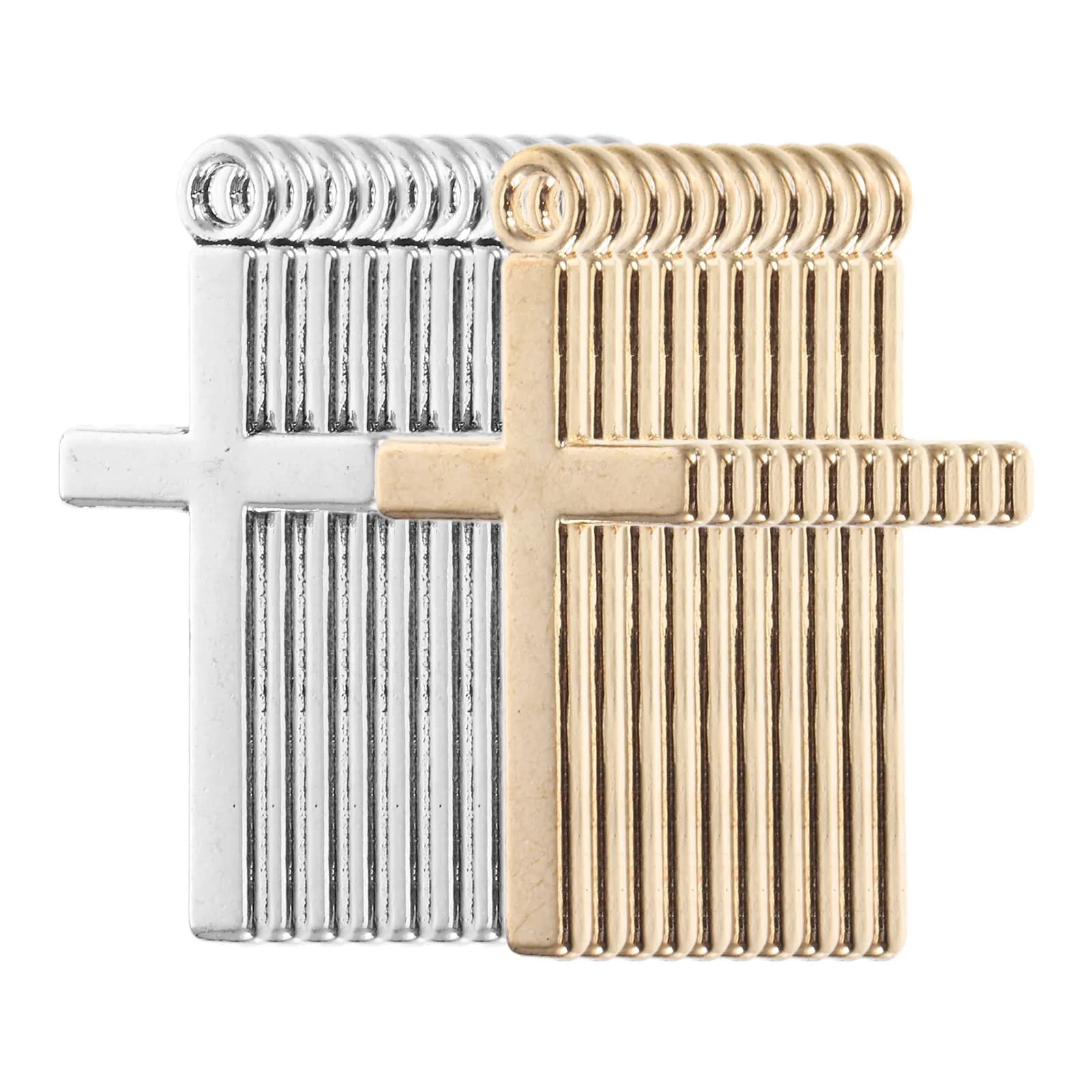 20 Pezzi Ciondoli a Croce Minimalisti in Metallo per Creazione Gioielli Fai da Te, Collane, Bracciali, Portachiavi, Artigianato, Perline Artigianali all'Ingrosso