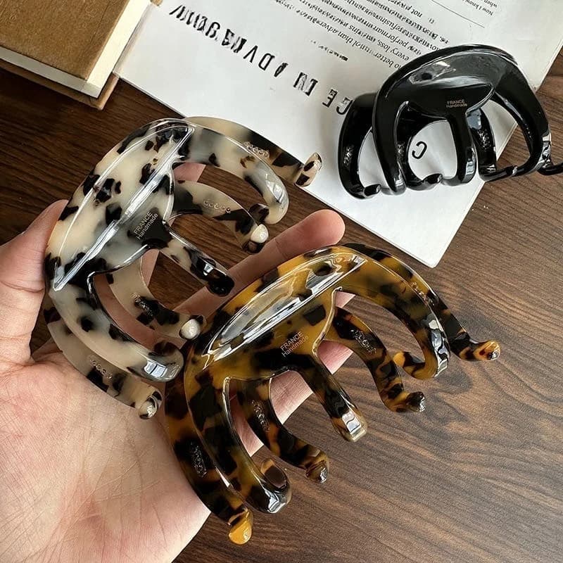 2025 Francese Grande Addensato Acetato Artiglio Dei Capelli Pinze Grande Polpo Afferrare Leopardo Clip di Capelli Per Le Donne Ragazze Accessori Per Capelli Regali