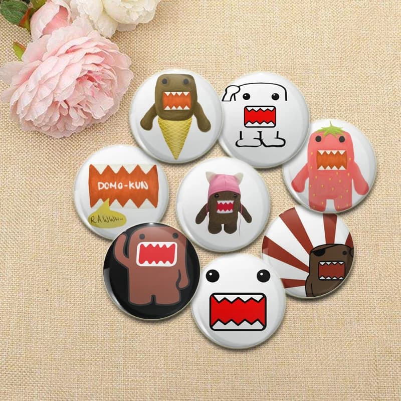 DOMO Tooth Expression Pack Spilli Rotondi Cartoon Divertenti Spille per Zaino Cothes Accessori Distintivo fatto a mano Decorazione del cappello