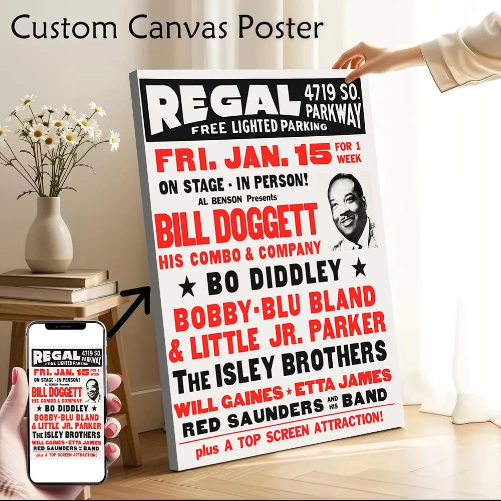 Regal Theater Concert Canvas Print Perfect Gift for Fans Lovers Personalized Wall Art Poster for Living Room Interior Decoration