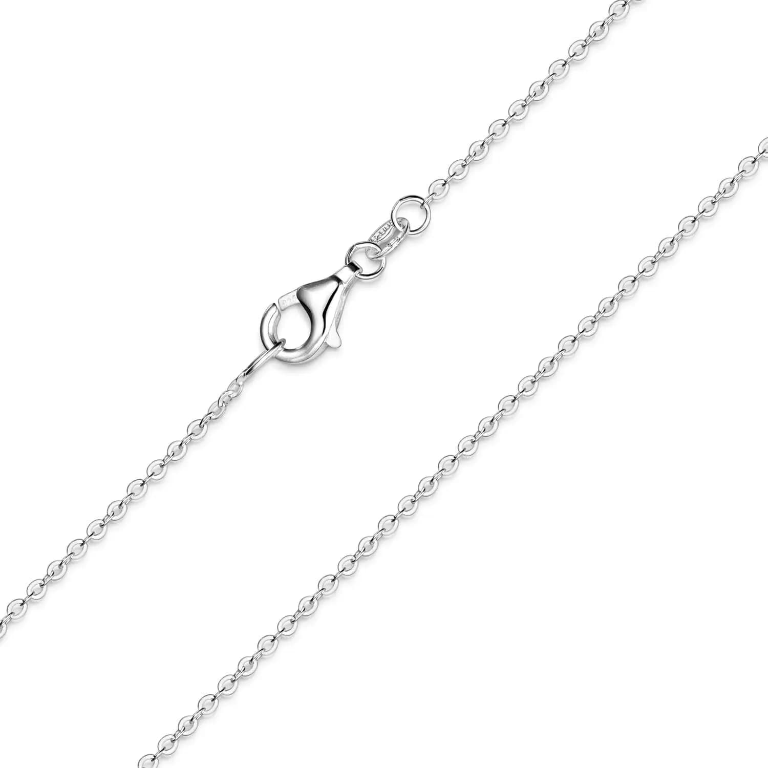 Collana con Catena a Maglia Fine in Argento Sterling 925 in 7 Lunghezze