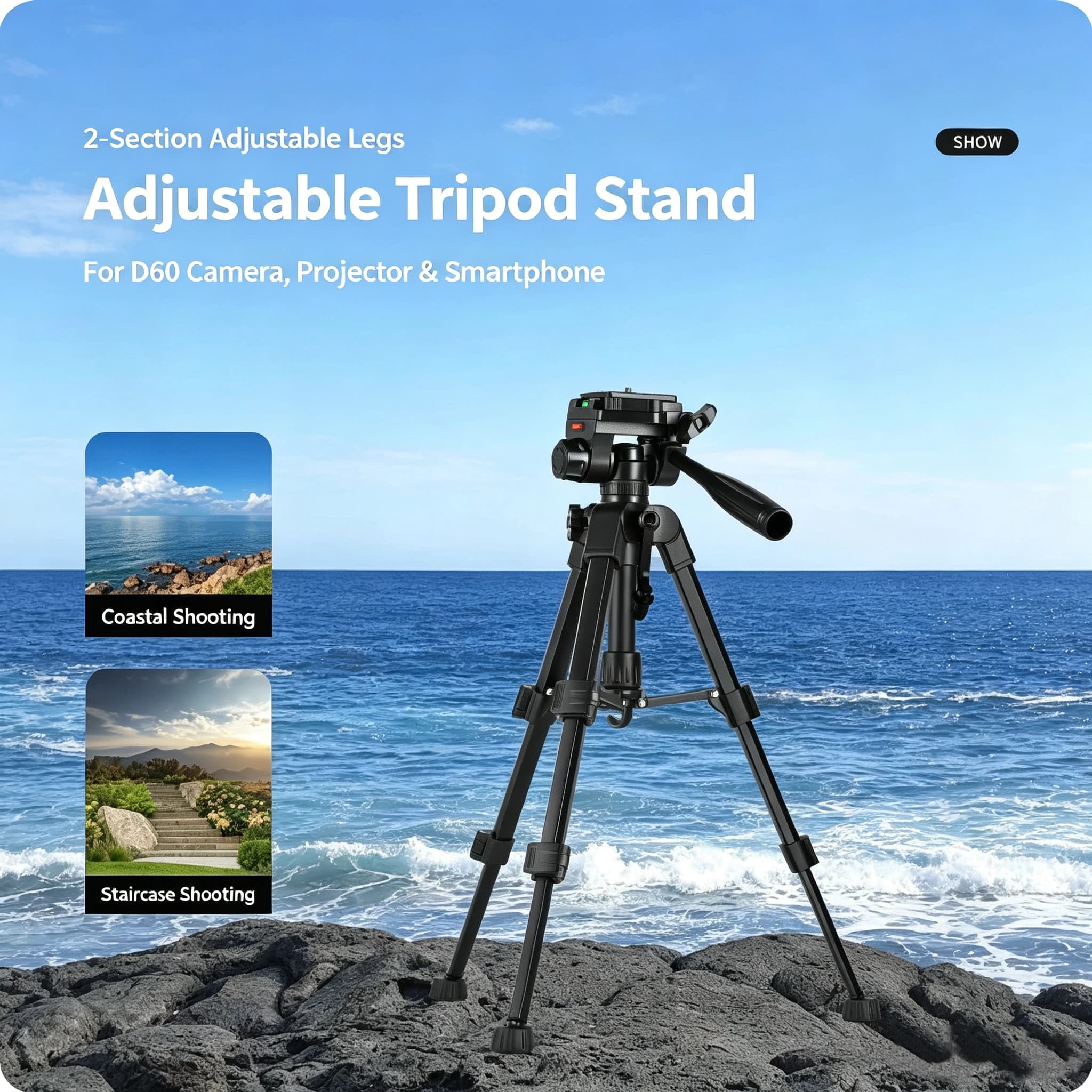 Portable Adjustable Tripod Stand, For Camera D60, Projector, Smartphone, Fishing Bracket Desktop Mini Tripod